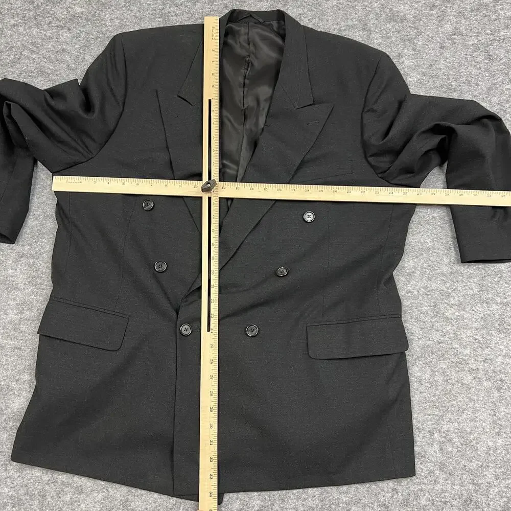 H Freeman Son Blazer Sport Coat Mens 52 Black Wool Double Breasted Vintage Union